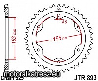 JT 115-580-38 hátsó lánckerék