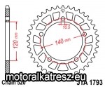 JT 110-452-45 hátsó lánckerék