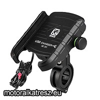 Biketec Kormányra/tükörre szerelhető mobiltelefontartó USB-C / Type-C (36W) töltővel (M8SP-A)