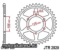 JT 115-469-41 hátsó lánckerék