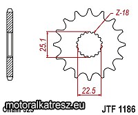 JT JTF1186.16RB (zajcsillapítós kivitel) első lánckerék
