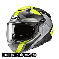 HJC F100 BIOS MC3HSF fekete-szürke-UV hátranyitható bukósisak S