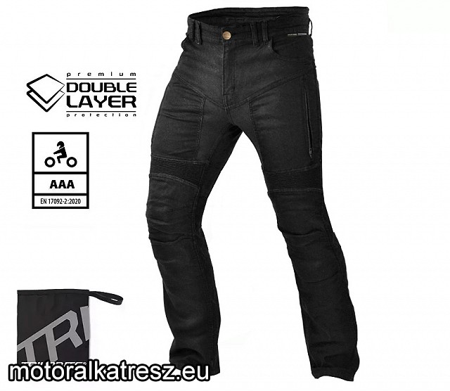 Trilobite Parado Doublelayer fekete színű motoros farmernadrág, slim fit, AAA, 30